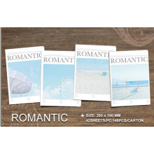Livro de exercícios escolares romanticos para design promocional